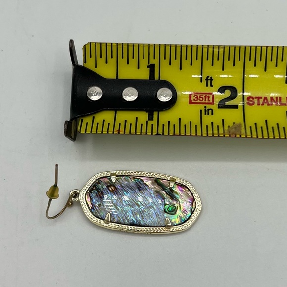 kendra scott elle gold drop earrings in abalone shell - Picture 7 of 7